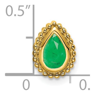 14K Yellow Gold Emerald Pear Slide Pendant – view 3