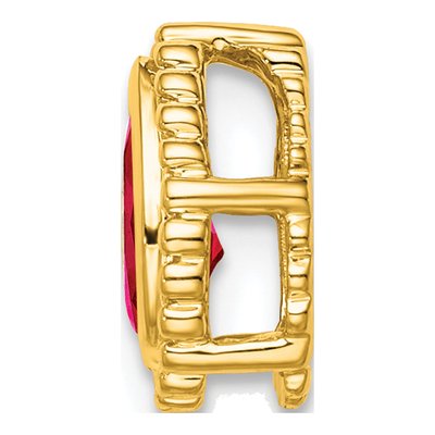 14K Yellow Gold Ruby Pear Beaded Slide Pendant – view 3