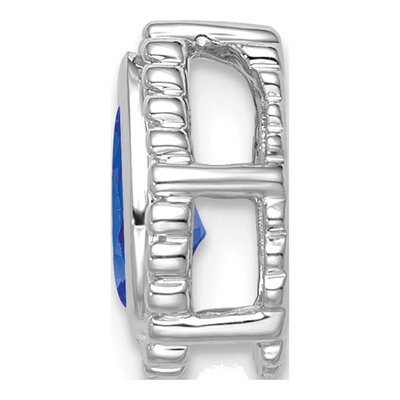 14K White Gold Sapphire Pear Slide Pendant – view 2