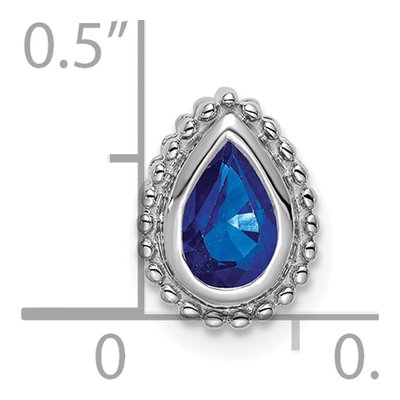 14K White Gold Sapphire Pear Slide Pendant – view 3