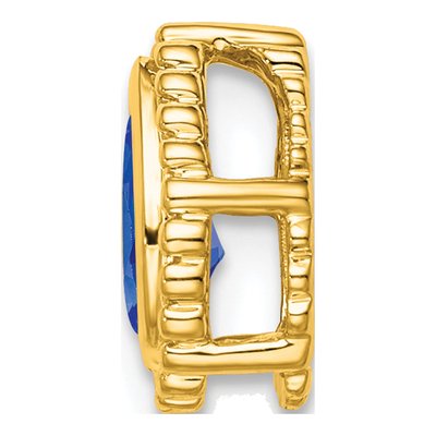 14K Yellow Gold Sapphire Pear Slide Pendant – view 2