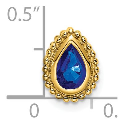 14K Yellow Gold Sapphire Pear Slide Pendant – view 3