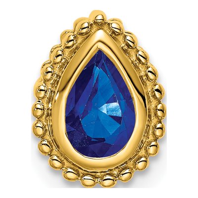14K Yellow Gold Sapphire Pear Slide Pendant