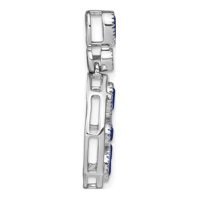 14K White Gold 0.09 ct tw Sapphire & Diamond Slide Pendant – view 3