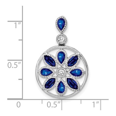 14K White Gold 0.09 ct tw Sapphire & Diamond Slide Pendant – view 4