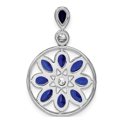 14K White Gold 0.09 ct tw Sapphire & Diamond Slide Pendant – view 5