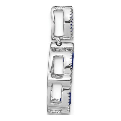 14K White Gold Sapphire & Diamond Marquise Slide Pendant – view 2
