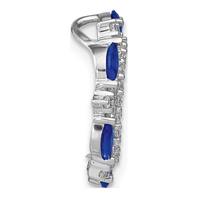 14K White Gold 0.48 ct tw Sapphire & Diamond Circle Slide Pendant – view 3