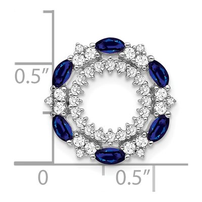 14K White Gold 0.48 ct tw Sapphire & Diamond Circle Slide Pendant – view 4