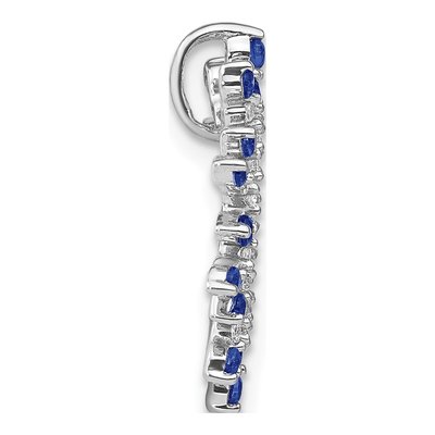 14K White Gold 1/5 ct tw Sapphire & Diamond Snowflake Slide Pendant – view 3