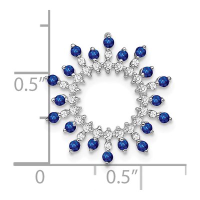 14K White Gold 1/5 ct tw Sapphire & Diamond Snowflake Slide Pendant – view 4