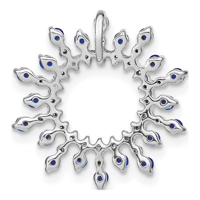 14K White Gold 1/5 ct tw Sapphire & Diamond Snowflake Slide Pendant – view 5