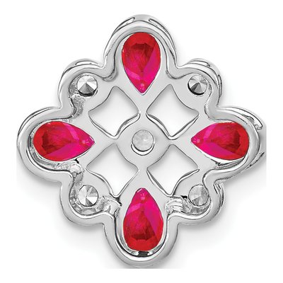 14K White Gold 1/10 ct tw Ruby & Diamond Slide Pendant – view 4