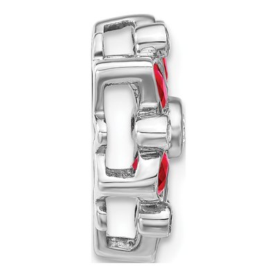 14K White Gold 1/8 ct tw Ruby & Diamond Slide Pendant – view 2