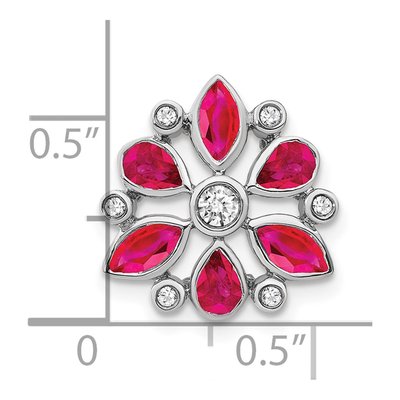 14K White Gold 1/8 ct tw Ruby & Diamond Slide Pendant – view 3