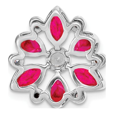 14K White Gold 1/8 ct tw Ruby & Diamond Slide Pendant – view 4