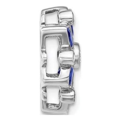 14K White Gold 1/8 ct tw Sapphire & Diamond Slide Pendant – view 2