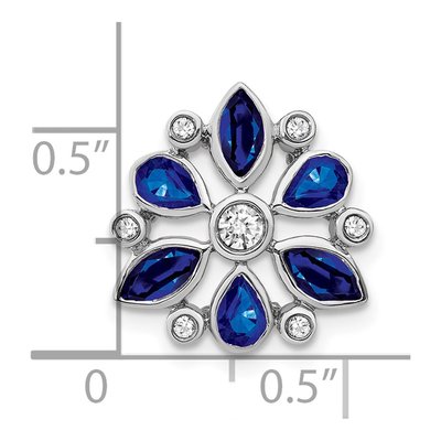 14K White Gold 1/8 ct tw Sapphire & Diamond Slide Pendant – view 3