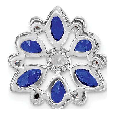 14K White Gold 1/8 ct tw Sapphire & Diamond Slide Pendant – view 4