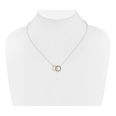 14K Two-Tone Gold 1/8 ct tw Ruby & Diamond Interlocked Necklace – view 4