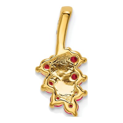 14K Yellow Gold Ruby & Diamond Leaf Slide Pendant – view 4