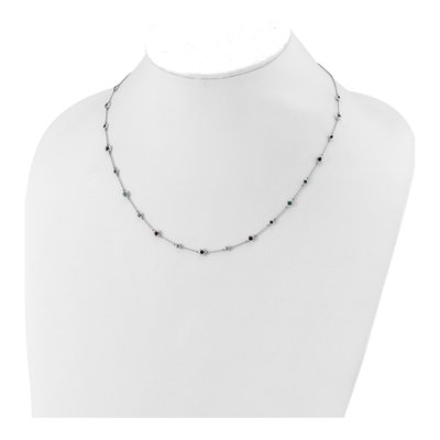 14K White Gold Lab-Created Sapphire & Emerald Station Necklace – view 4