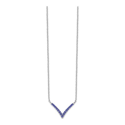 14K White Gold Tanzanite V-Necklace – view 3