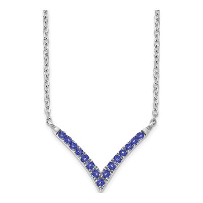 14K White Gold Tanzanite V-Necklace