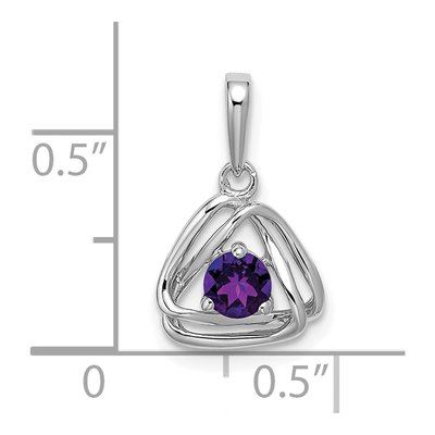 14K White Gold Amethyst Triangle Pendant – view 2