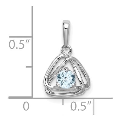 14K White Gold Aquamarine Triangle Pendant – view 2