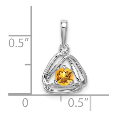14K White Gold Citrine Triangle Pendant – view 2