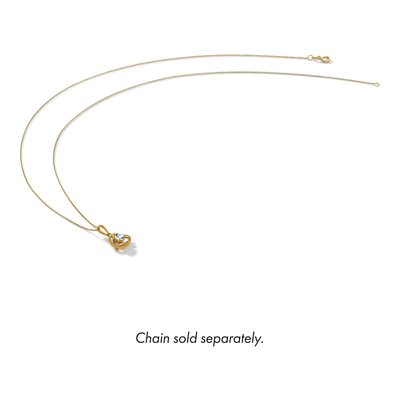 14K Yellow Gold White Topaz Triangle Pendant – view 3