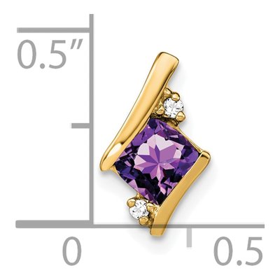 10K Yellow Gold Amethyst & Diamond February Charm – view 4