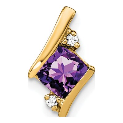 10K Yellow Gold Amethyst & Diamond February Charm
