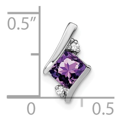14K White Gold Amethyst & Diamond Slide Pendant – view 2