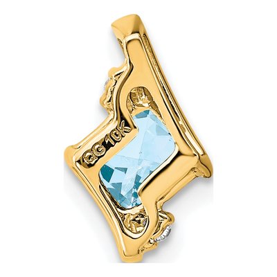 10K Yellow Gold Aquamarine & Diamond Slide Pendant – view 2