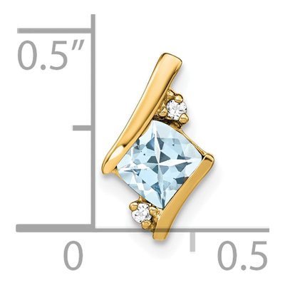 10K Yellow Gold Aquamarine & Diamond Slide Pendant – view 3