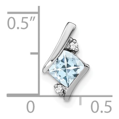 14K White Gold Aquamarine & Diamond Slide Pendant – view 2