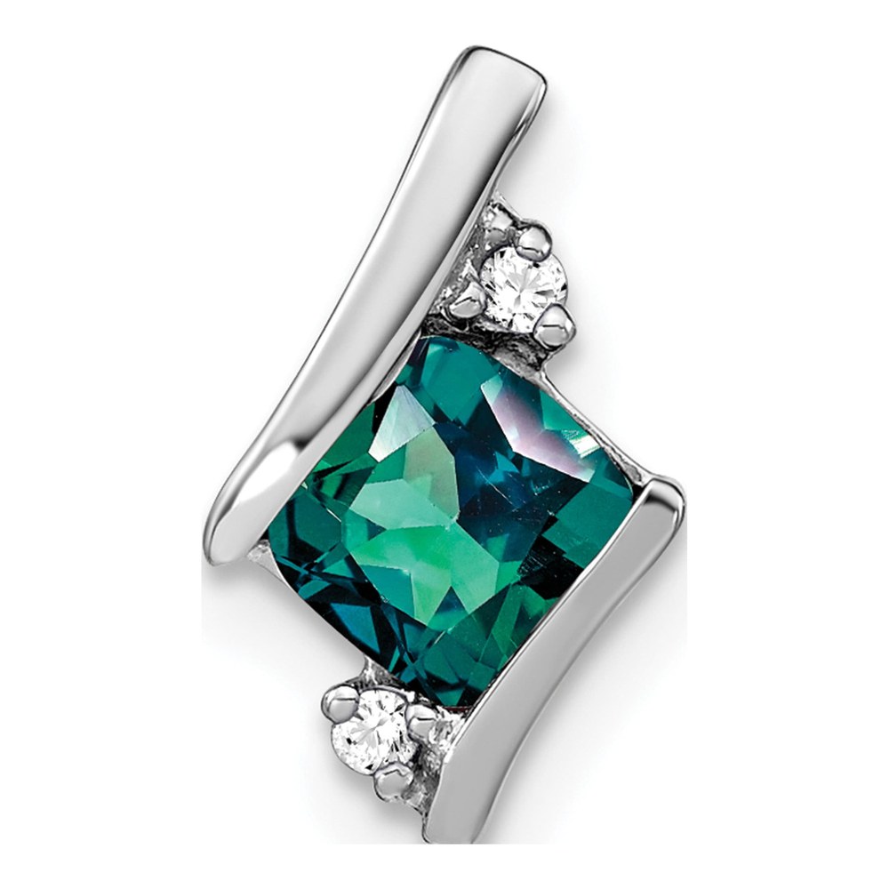 14K White Gold Diamond Slide Pendant