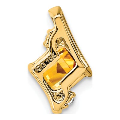 10K Yellow Gold Citrine & Diamond Slide Pendant – view 2