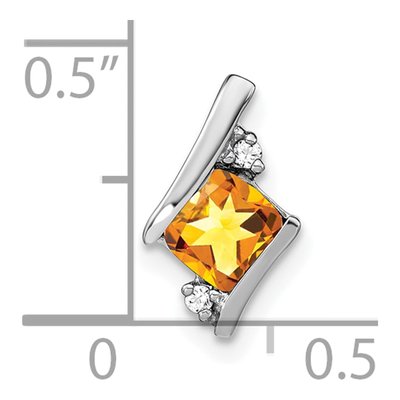 14K White Gold Citrine & Diamond Slide Pendant – view 2