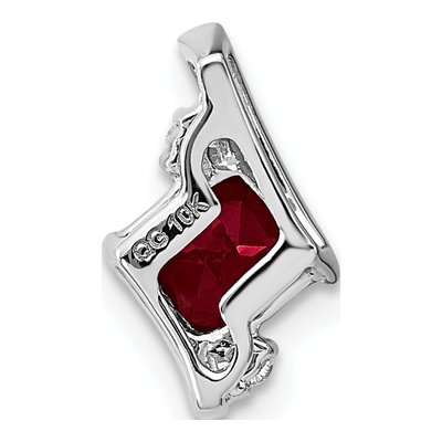 10K White Gold Lab-Created Ruby & Diamond Slide Pendant – view 4