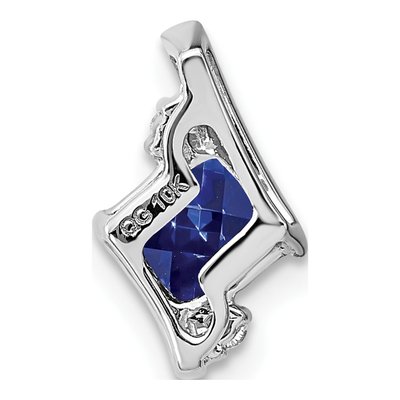 10K White Gold Lab-Created Sapphire & Diamond Slide Pendant – view 4