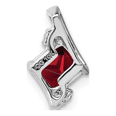 10K White Gold Garnet & Diamond Slide Pendant – view 4