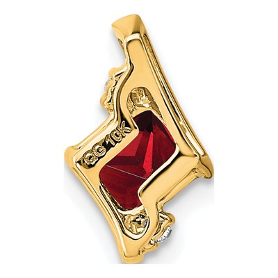 10K Yellow Gold Garnet & Diamond Slide Pendant – view 2