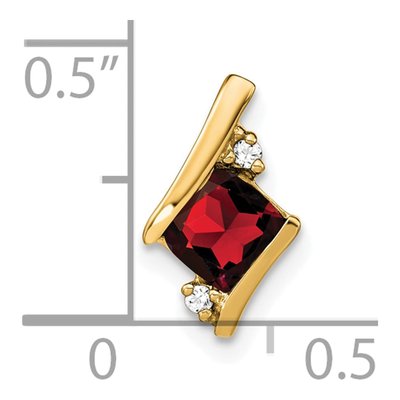 10K Yellow Gold Garnet & Diamond Slide Pendant – view 3