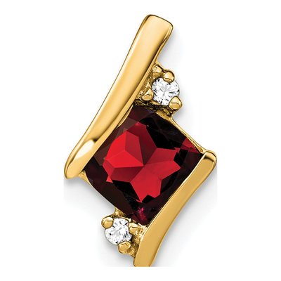 10K Yellow Gold Garnet & Diamond Slide Pendant