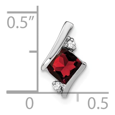 Sterling Silver Garnet & Diamond Antique Cushion Pendant – view 2