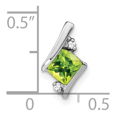 10K White Gold Peridot & Diamond Slide Pendant – view 2