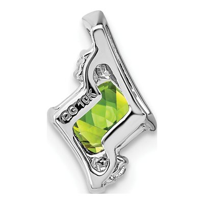 10K White Gold Peridot & Diamond Slide Pendant – view 3